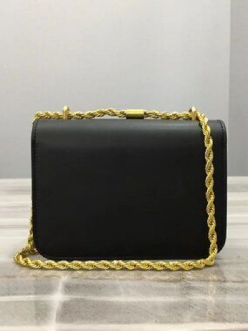 Tory Burch Black Leather Kira Shoulder Bag with Gold Logo